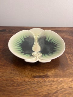 1970s Alan & Brenda Newman Orchid Footed Porcelain Bowl Signed
