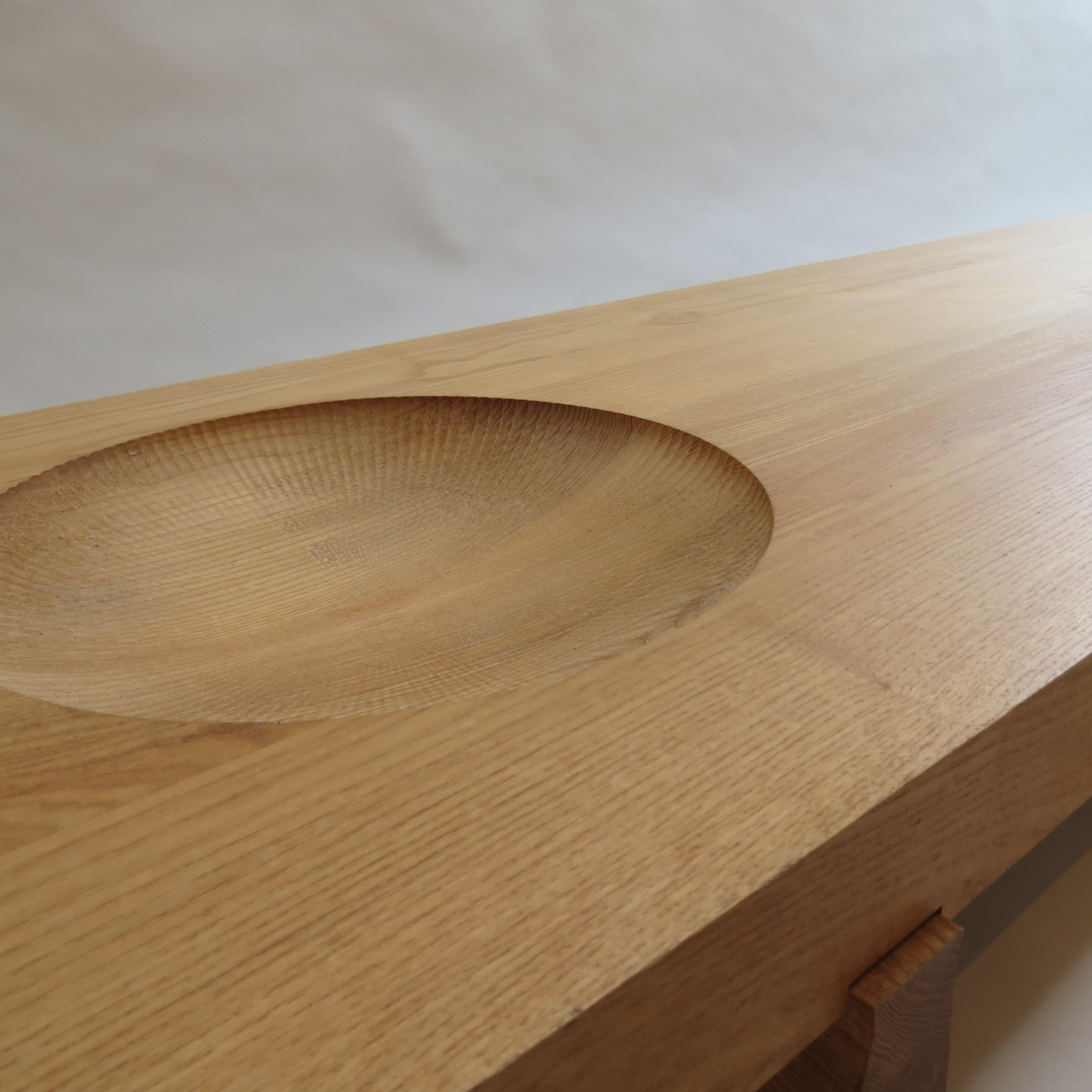 Late 20th Century 1970s Alan Peters Low Japanese Style Bowl Table in Solid English Ash