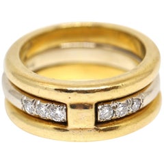 1970s Aldo Cipullo 18 Karat Gold and Diamond Wedding Ring Set