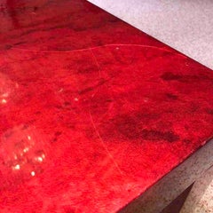 1970s Aldo Tura Red Parchment Coffee Cocktail Table