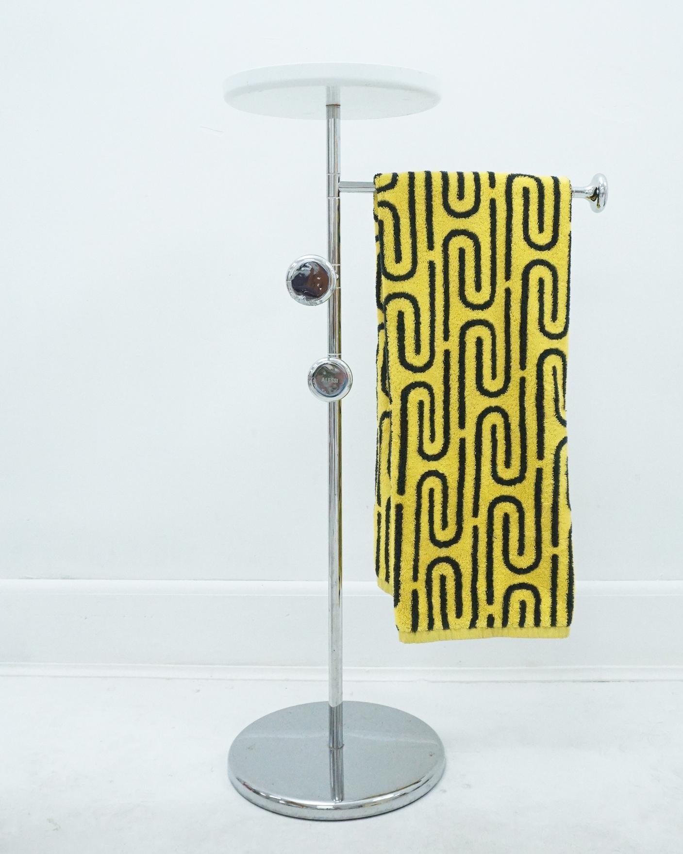 Late 20th Century 1970s Alessi Steel and Plastic Towel Rack