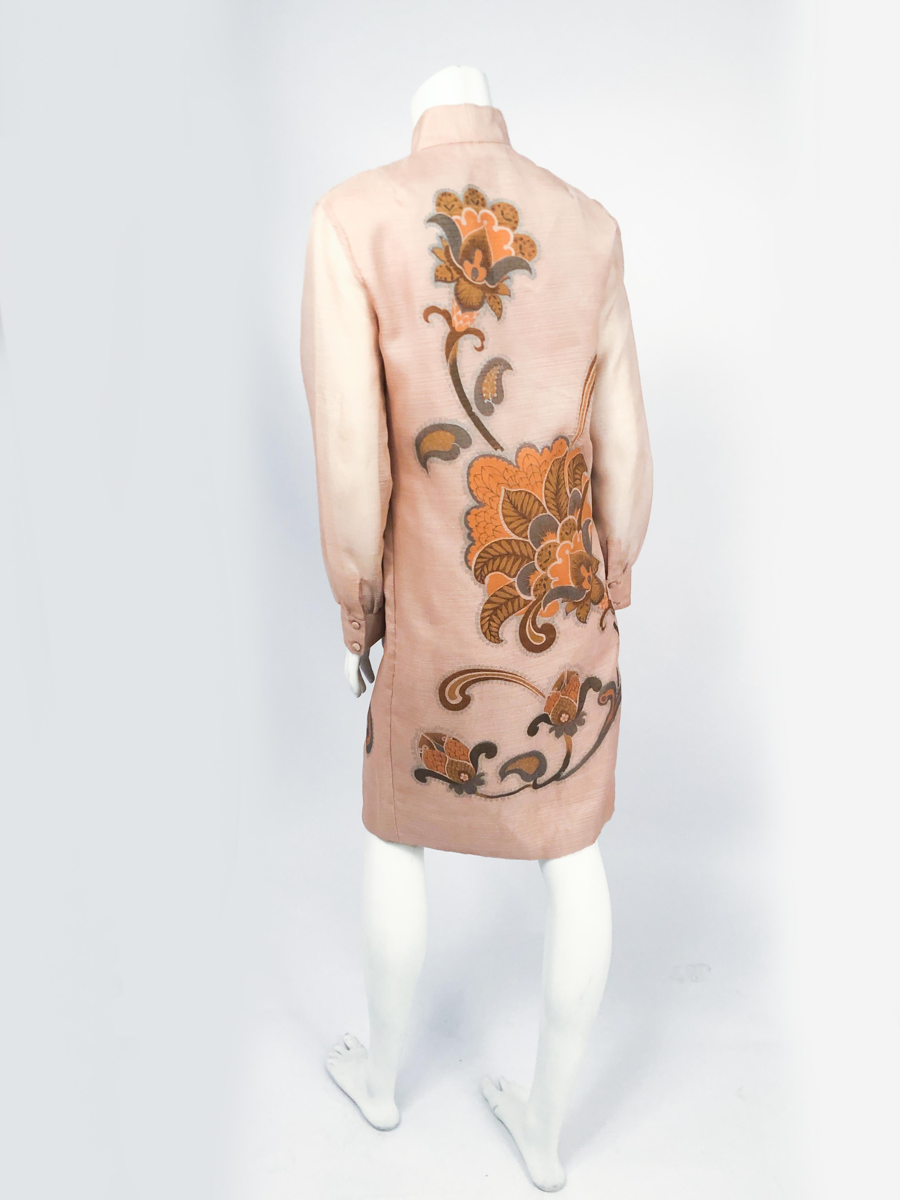 Women's 1970s Alfred Shaheen Tan Autumn Dress