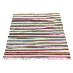 1970s Algerian Handmade Berber Rug Throw Wool Vintage Boho 210x188cm Pink beige 
