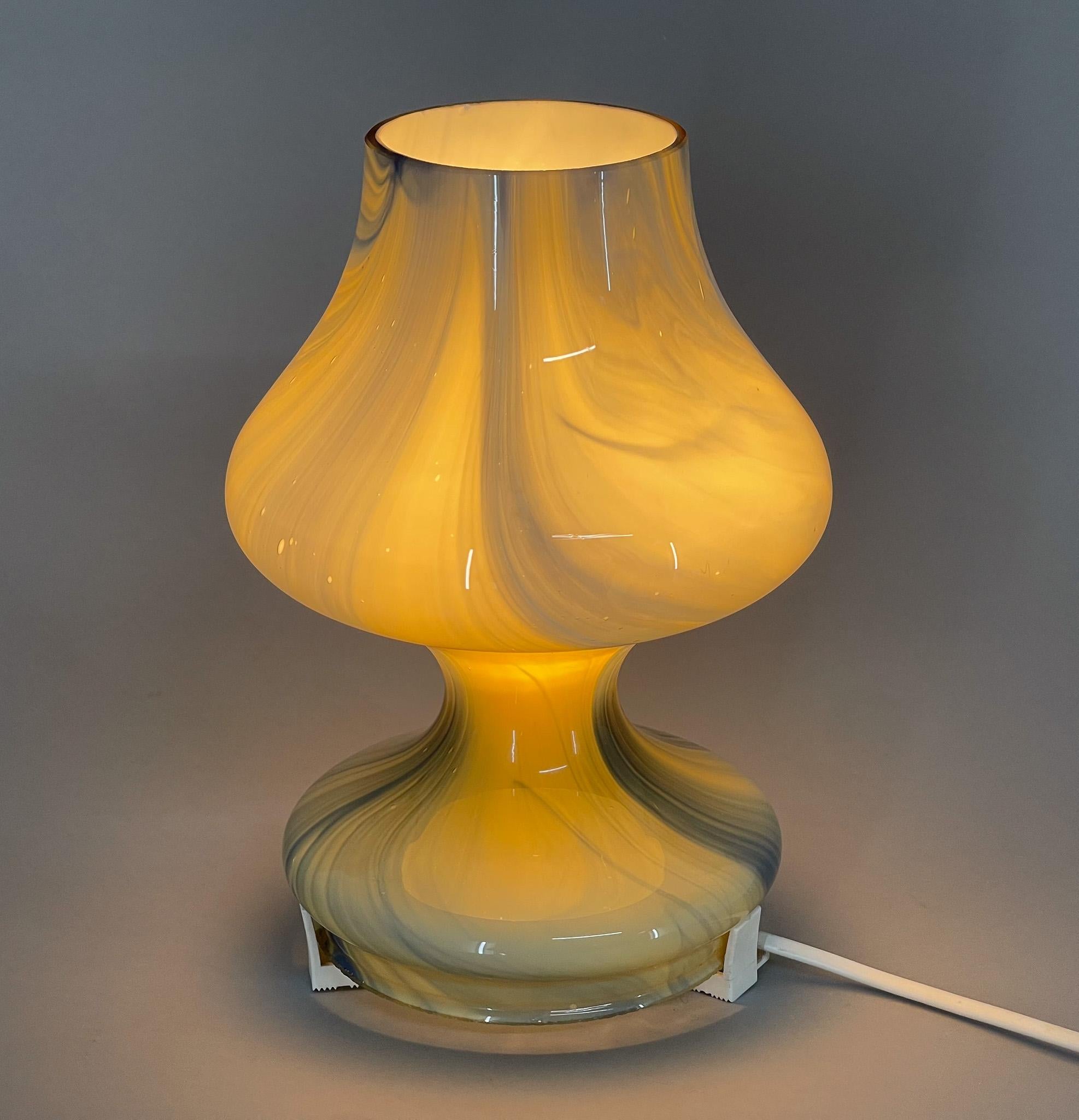 1970s All Glass Table Lamp, Czechoslovakia In Good Condition For Sale In Praha, CZ