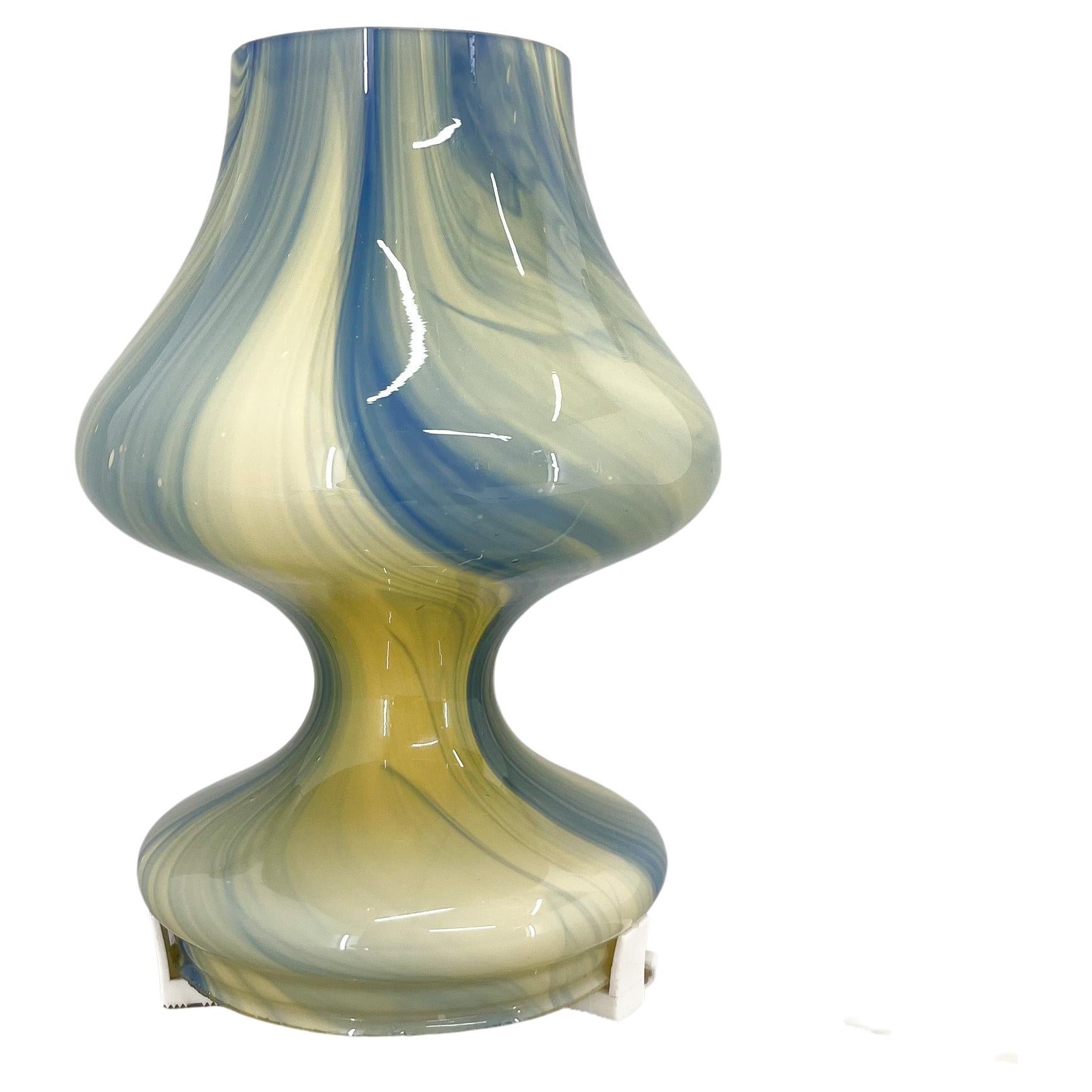 1970s All Glass Table Lamp, Czechoslovakia For Sale