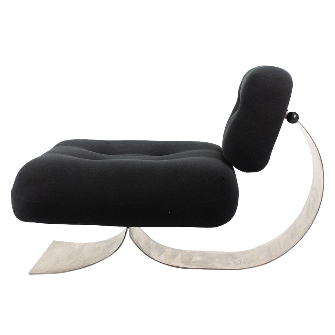 Silla Alta Lounge de los años 70 Atribuida a Oscar Niemeyer para Mobilier Intl de Francia