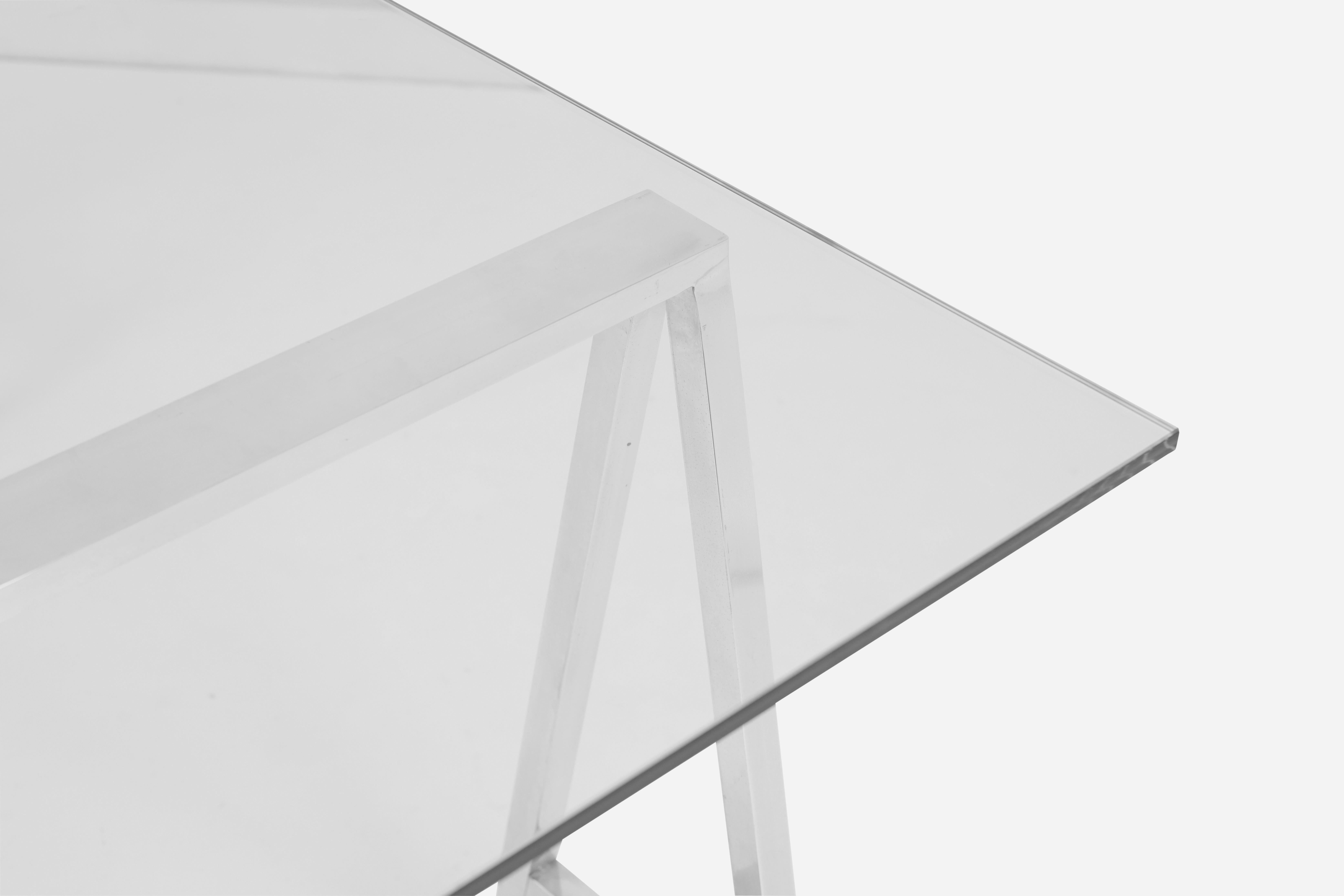 1970s Aluminium Sawhorse Desk Table In Good Condition In Chicago, IL