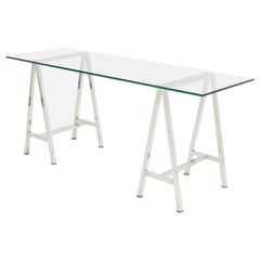 Vintage 1970s Aluminium Sawhorse Desk Table