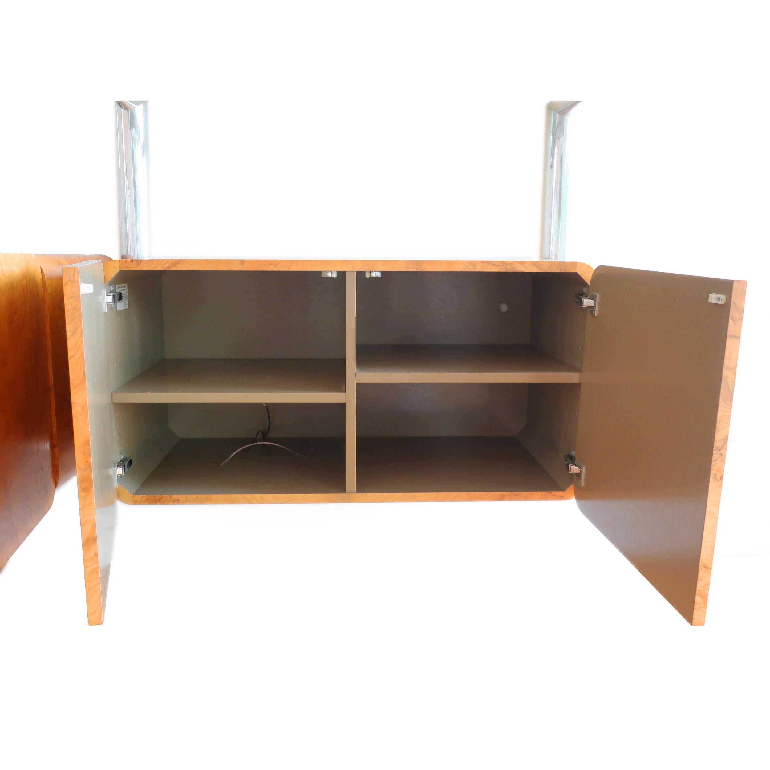 1970s Aluminum and Glass Orba Wall Unit by Janet Schweitzer for Pace Collection For Sale 4
