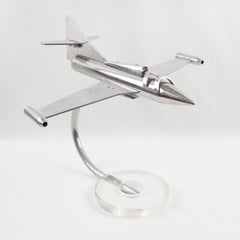 1970s Aluminum and Lucite Model Jet Plane Airplane