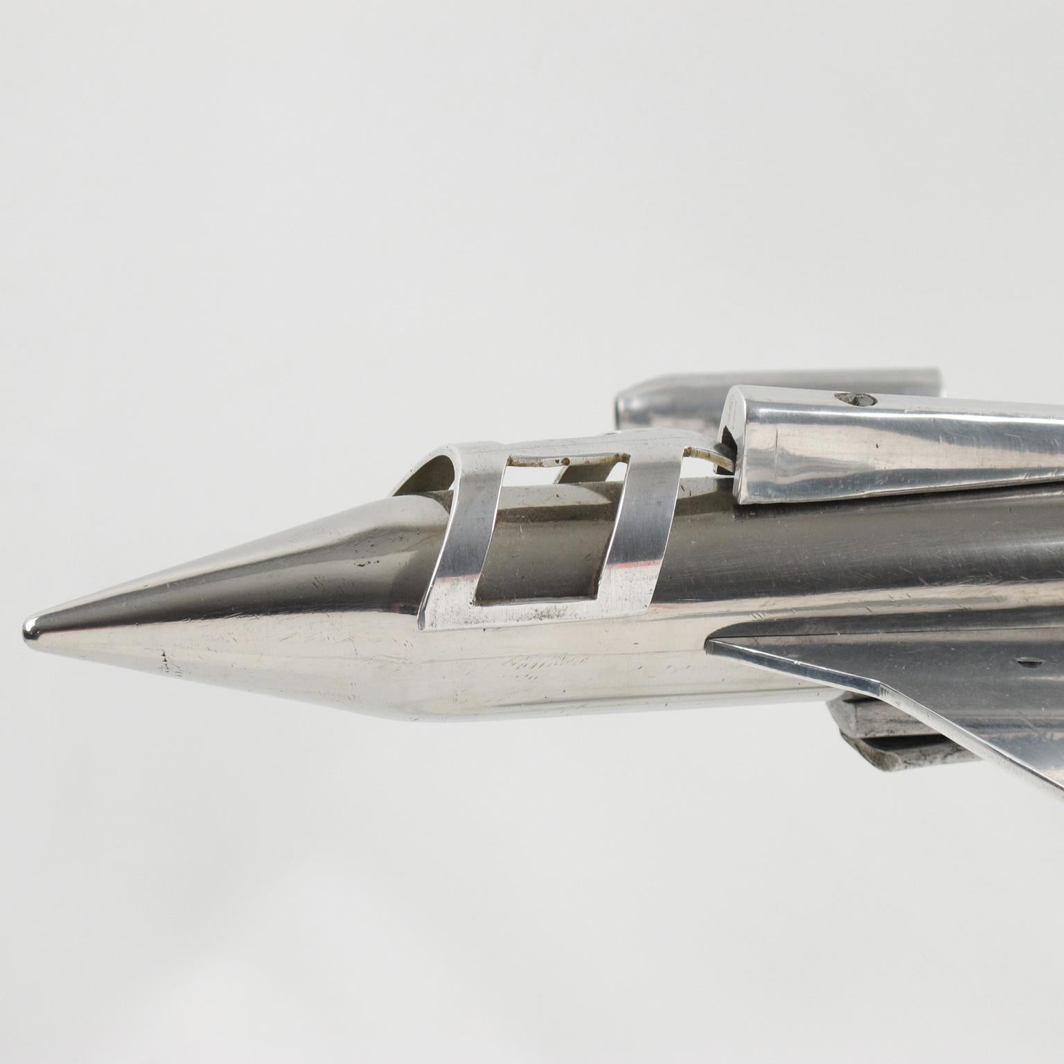 Late 20th Century 1970s Aluminum and Lucite Model Jet Plane Airplane