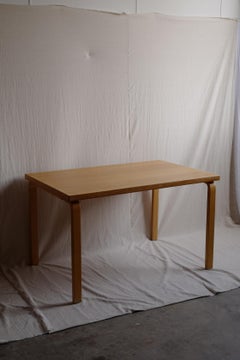 1970's alvar aalto 81B table with oak top manufactured by artek