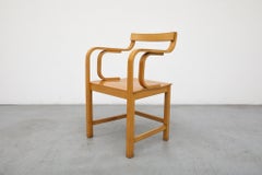 1970 Fauteuil de style Alvar Aalto, contreplaqué de hêtre courbé, Enraf Nonius
