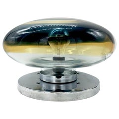 1970s Amber and Blue Murano Glass Mazzega Table Lamp