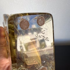 1970s Amber Art Glass Vase Kurt Wokan for Ingrid Glashütte