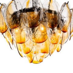 Lustre en verre ambré des années 1970 par La murrina