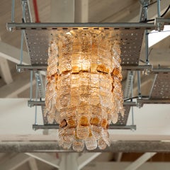 1970s Amber Murano Glass Chandelier