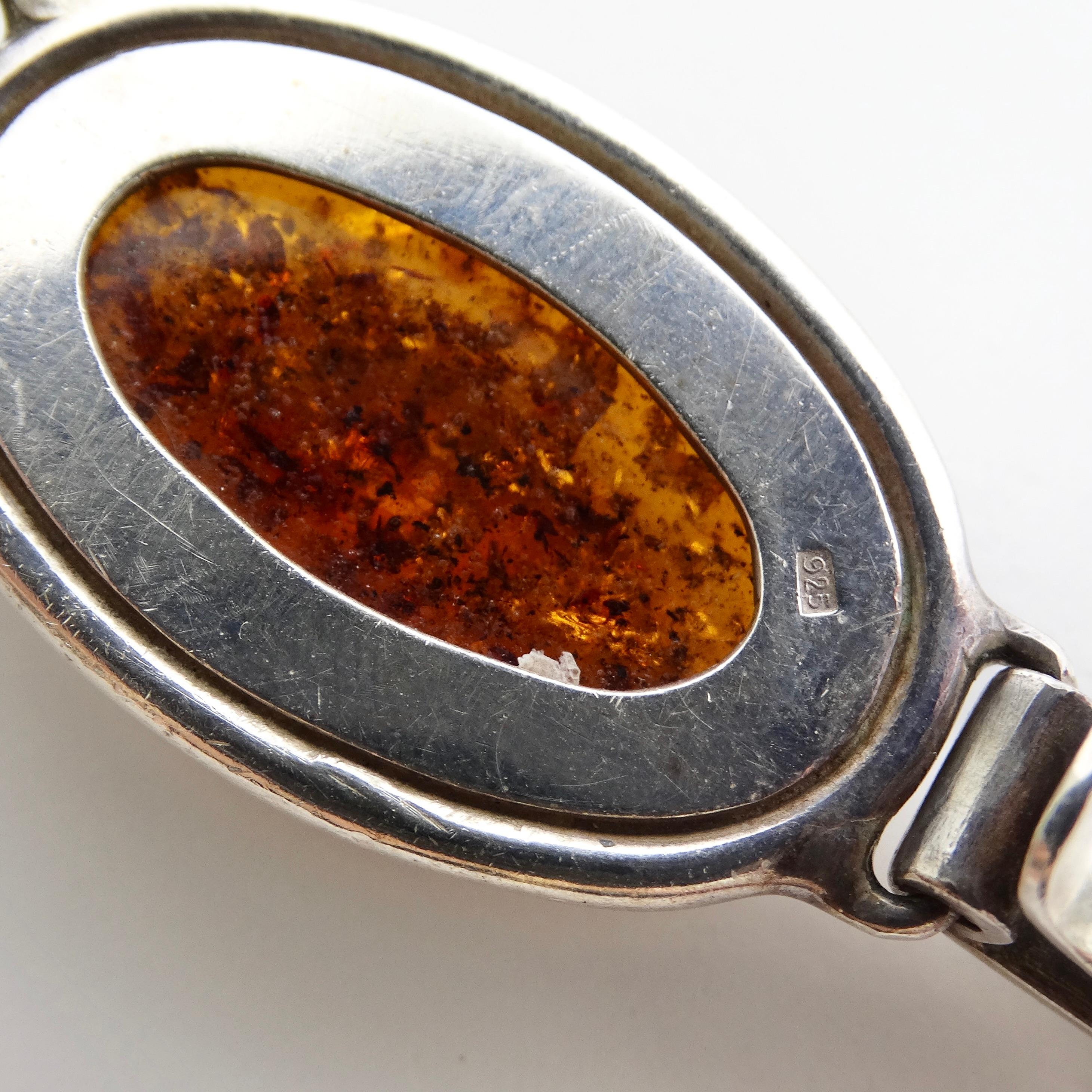 1970s Amber Silver Bracelet For Sale 4