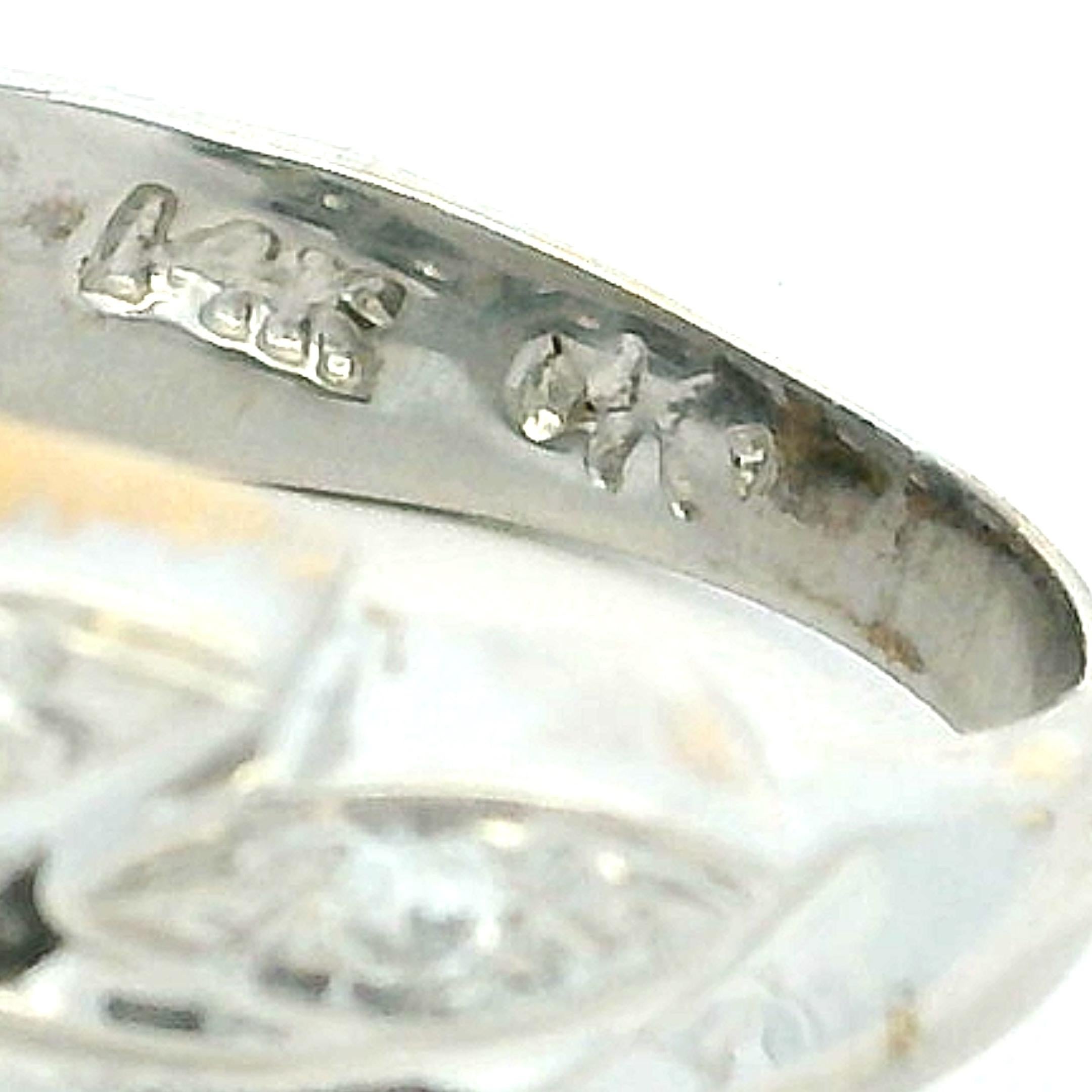 Bague by-pass en or blanc 14K diamant feuille de laurier, 0.80 carat, années 1970 en vente 5