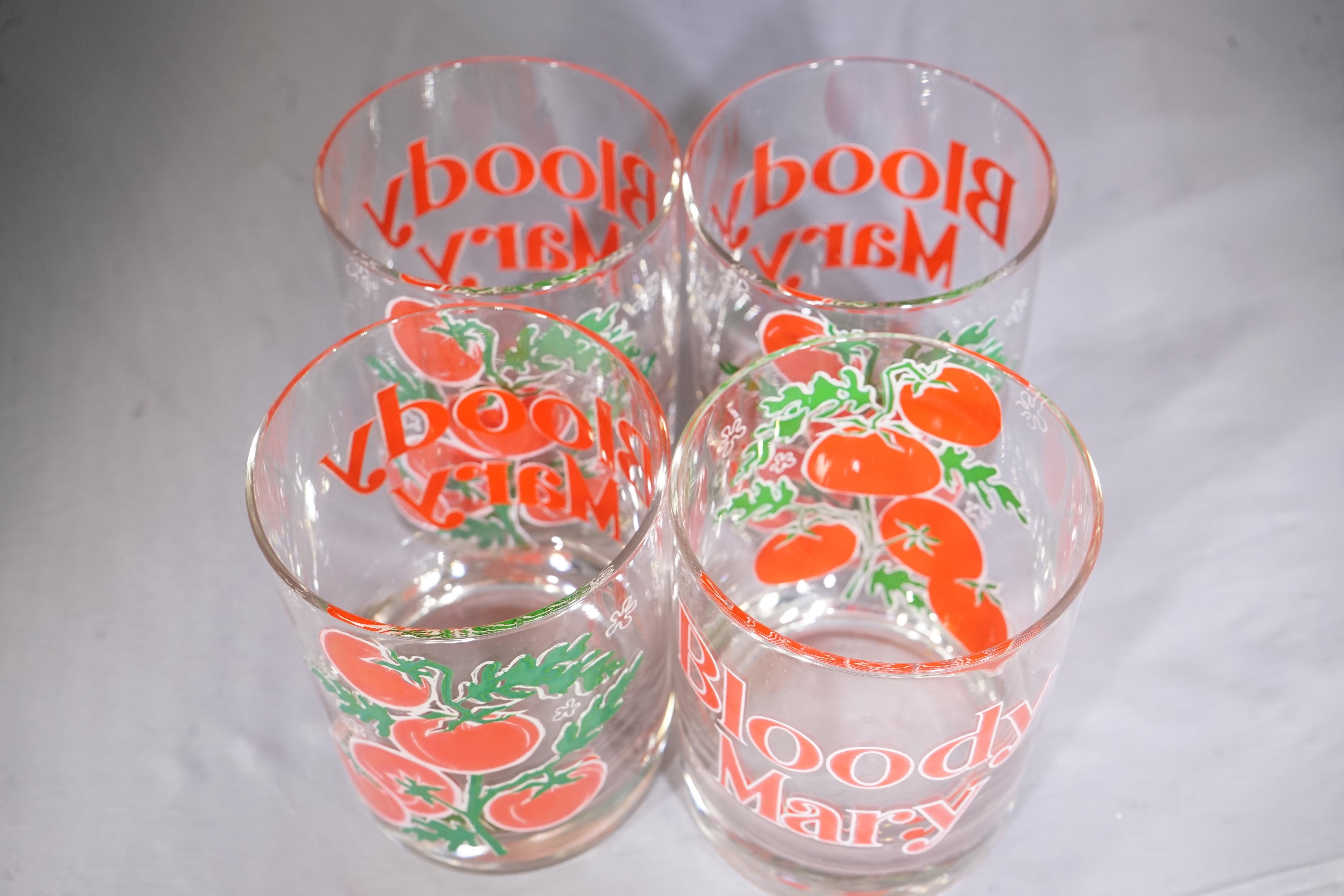 1970s American 5-Piece Bloody Mary Glassware Set by Culver In Good Condition In Aspen, CO