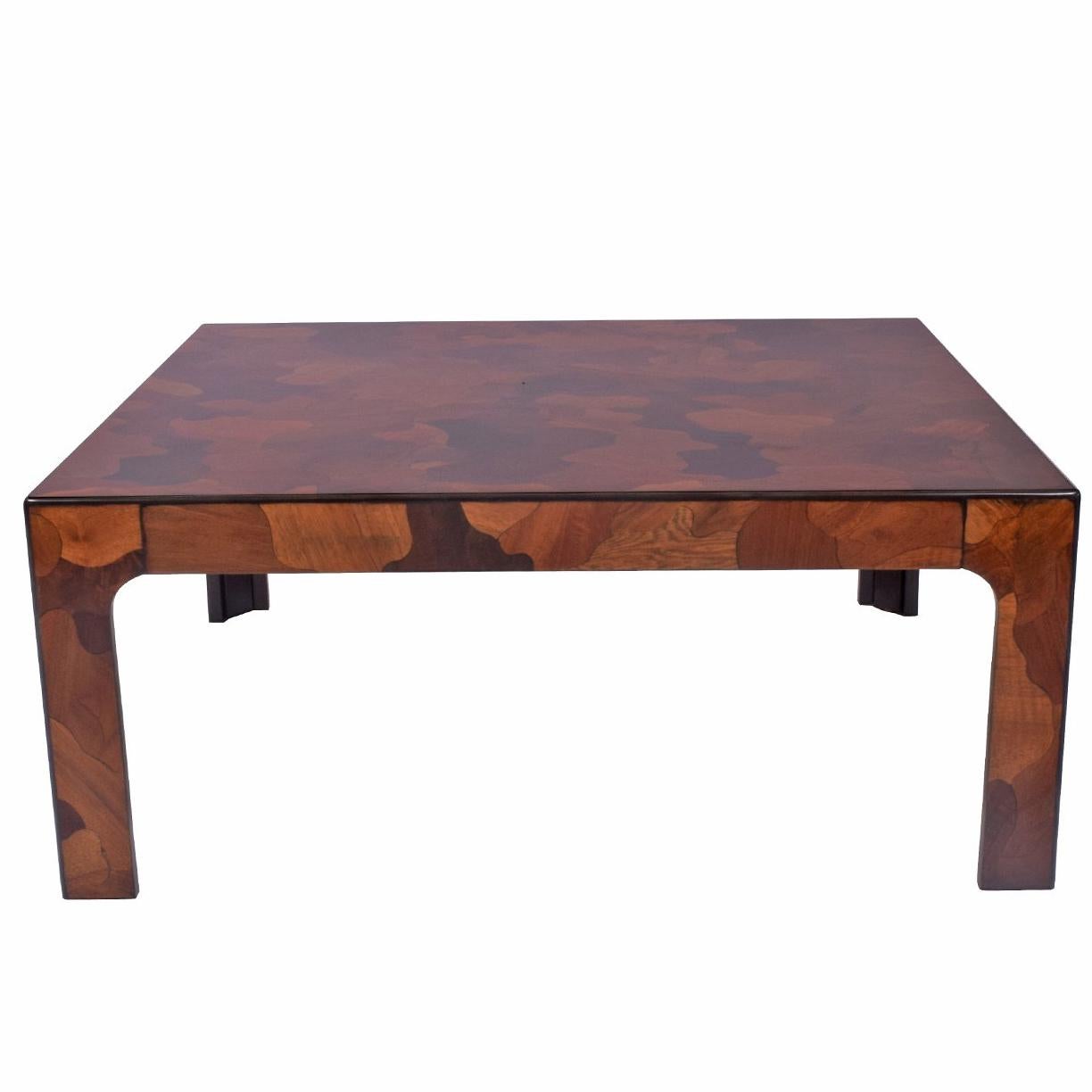 1970s American Burl Patchwork Coffee Table