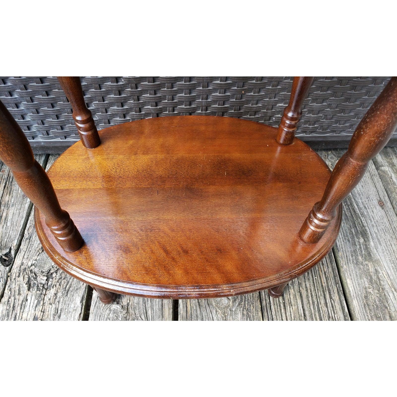 20th Century 1970s American Classical Solid Walnut 3 Tier Accent Table