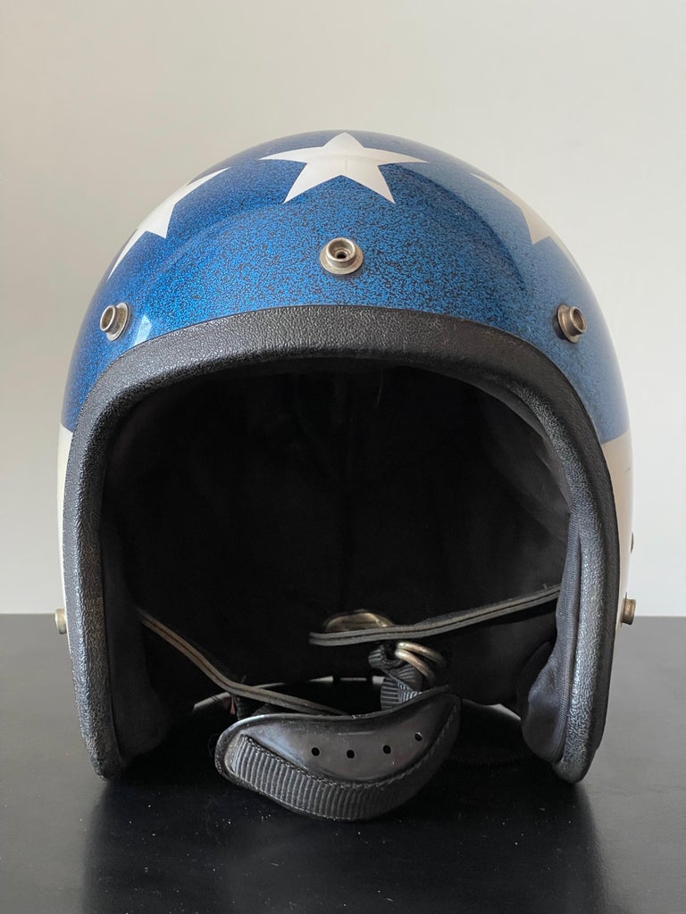 american flag 80s motorcycle helmet 1970's American Flag Motorcycle Helmet of Evil Kneivel and Easy Rider at  1stDibs