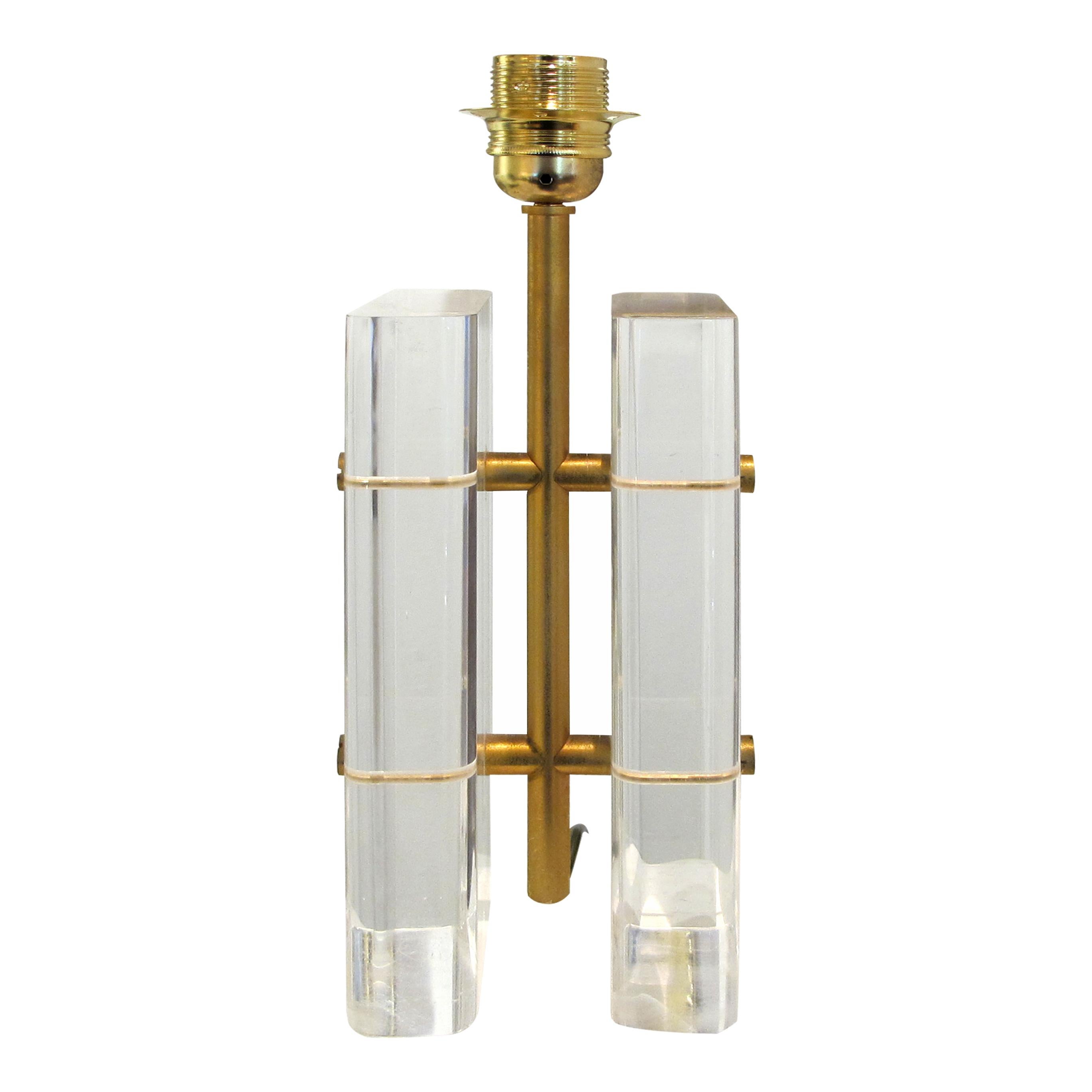 Other 1970s American Pair of Lucite Table lamps attributed to Charles Hollis Jones For Sale