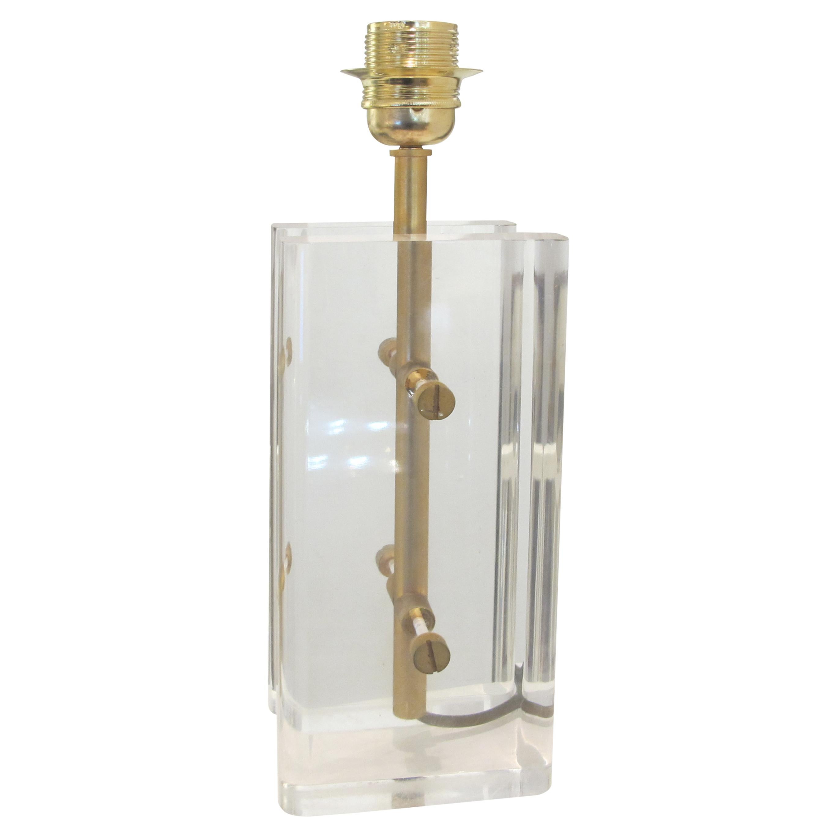 Late 20th Century 1970s American Pair of Lucite Table lamps attributed to Charles Hollis Jones For Sale