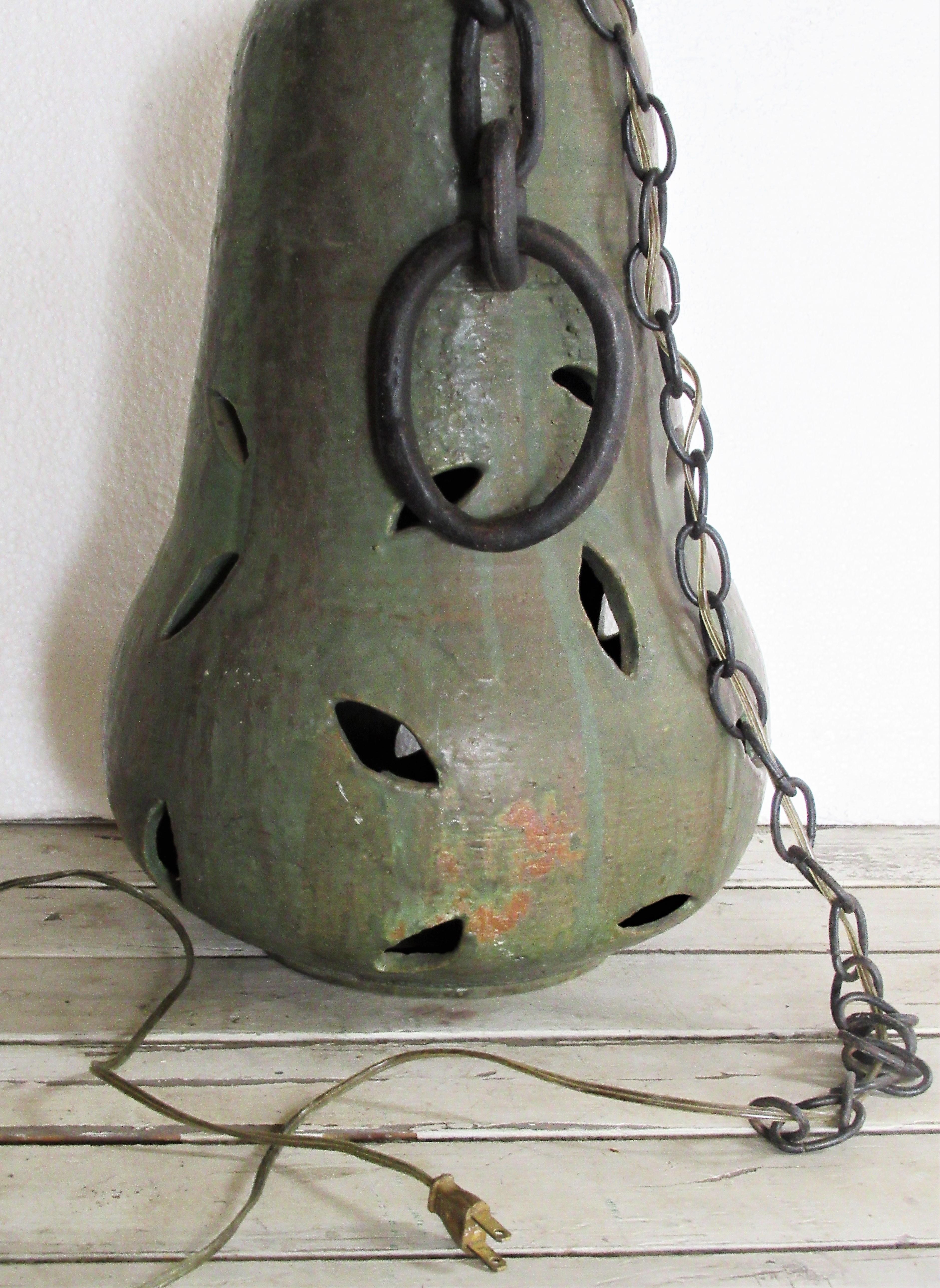 American Studio Ceramic Pear Form Pendant Light 3