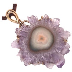 Vintage 1970s Amethyst Crystal Pendant