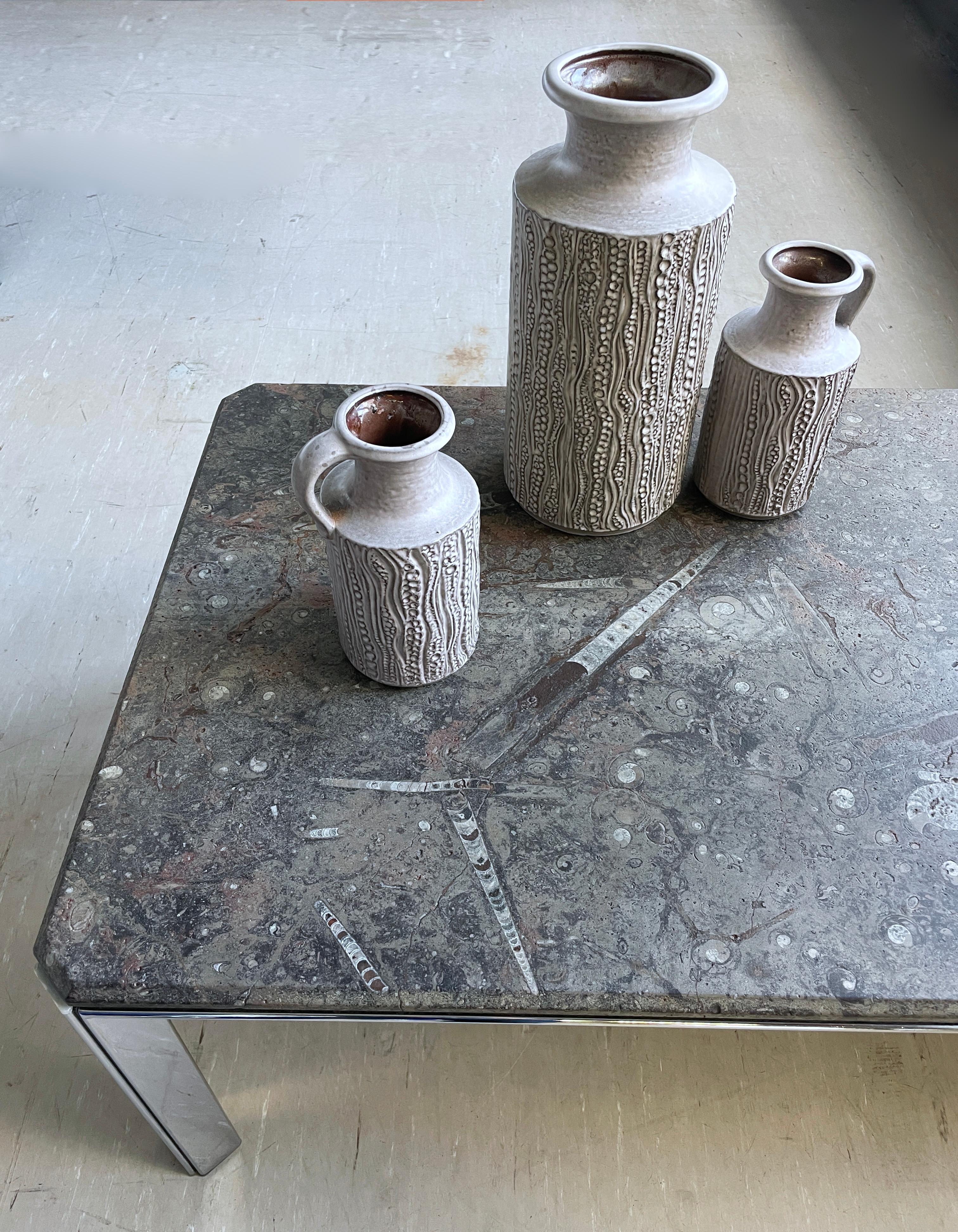 1970's Ammonite and Orthoceras Fossil Lounge Table For Sale 5
