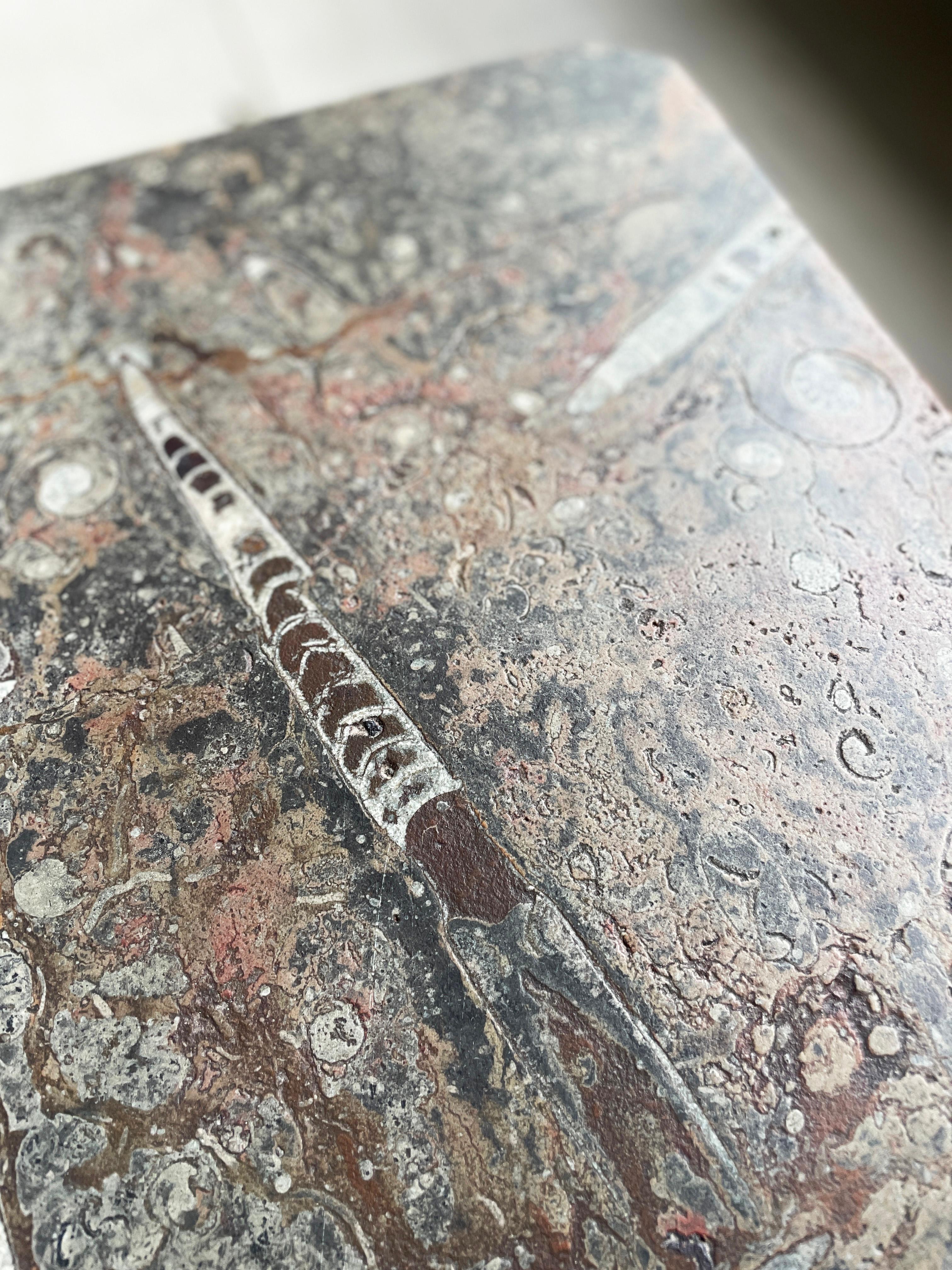 1970's Ammonite and Orthoceras Fossil Lounge Table For Sale 8