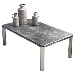 1970's Ammonite and Orthoceras Fossil Lounge Table