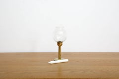 Mid-Century Anders Pehrson Inspired Brass and Glass Candle Lamp