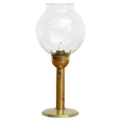 Mid-Century Anders Pehrson Inspired Brass and Glass Candle Lamp