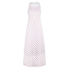 1970s André Courrèges Haute Couture Polka Dot Cotton Dress