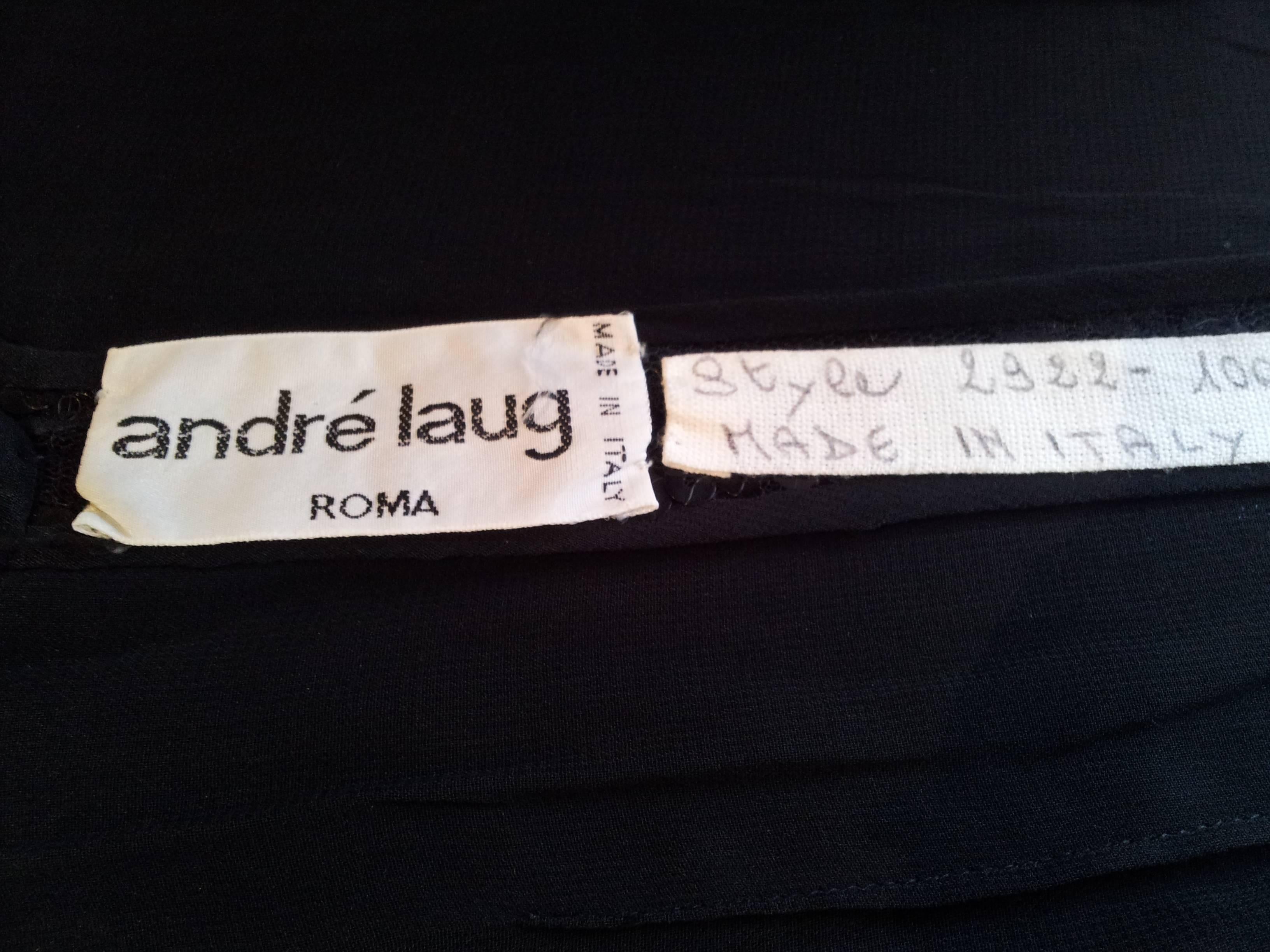 Andre Laug Couture - Robe vintage à paillettes noires, années 1970  Excellent état - En vente à London, GB