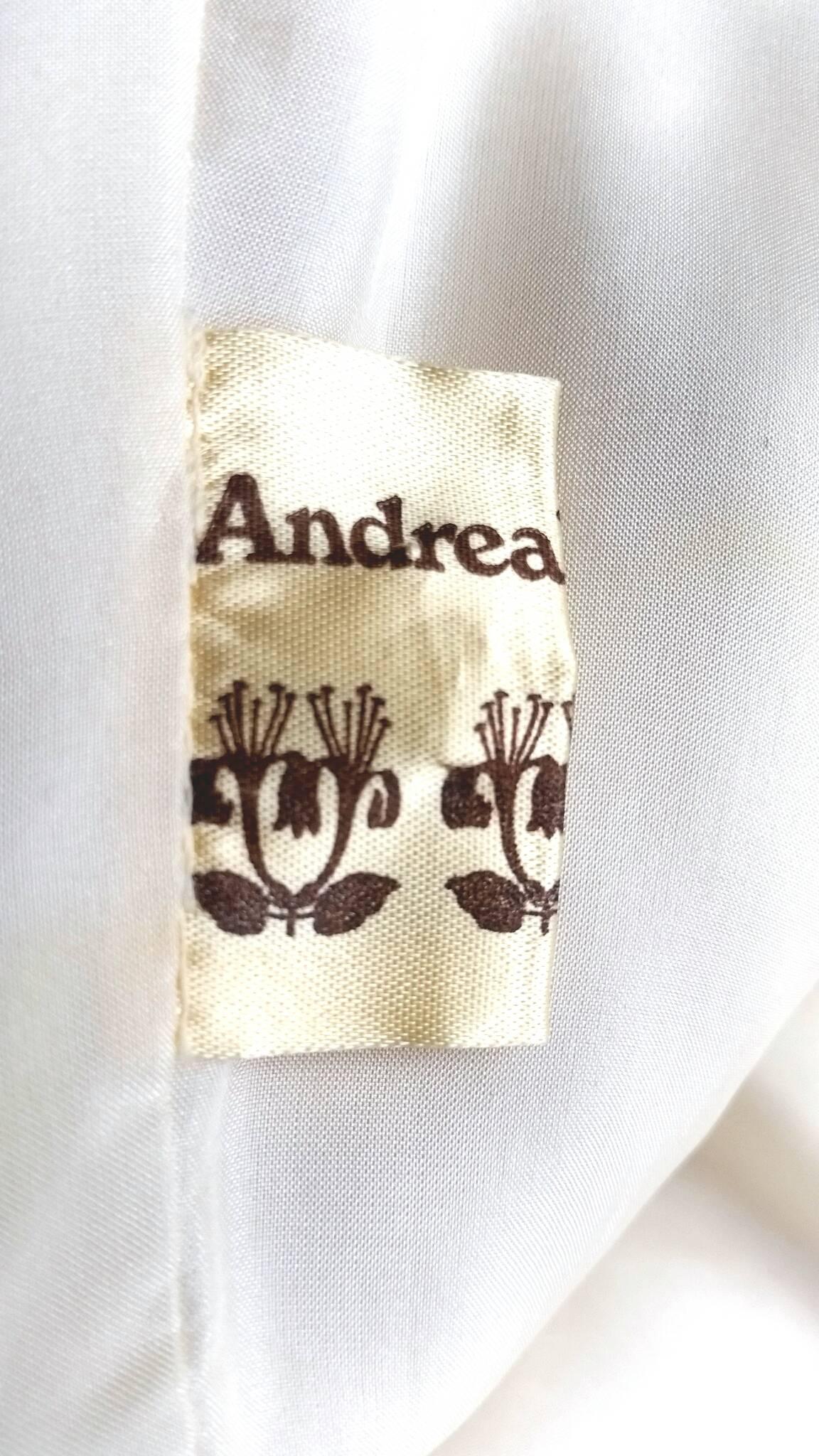 1970s Andrea Wilkin Silk Ivory Fantasy Bridal Dress in Edwardian Style For Sale 2