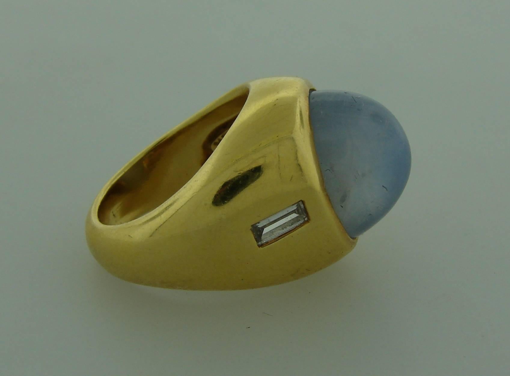 Taglio misto Vintage Andrew Clunn Star Sapphire Ring Diamante Oro in vendita