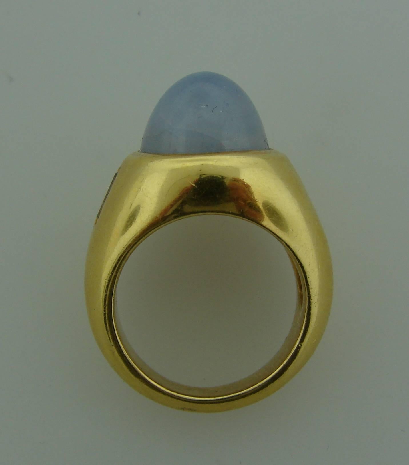 Vintage Andrew Clunn Star Sapphire Ring Diamante Oro in vendita 2