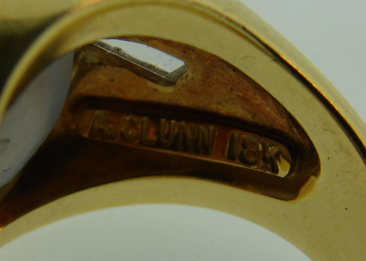 Vintage Andrew Clunn Star Sapphire Ring Diamante Oro in vendita 4
