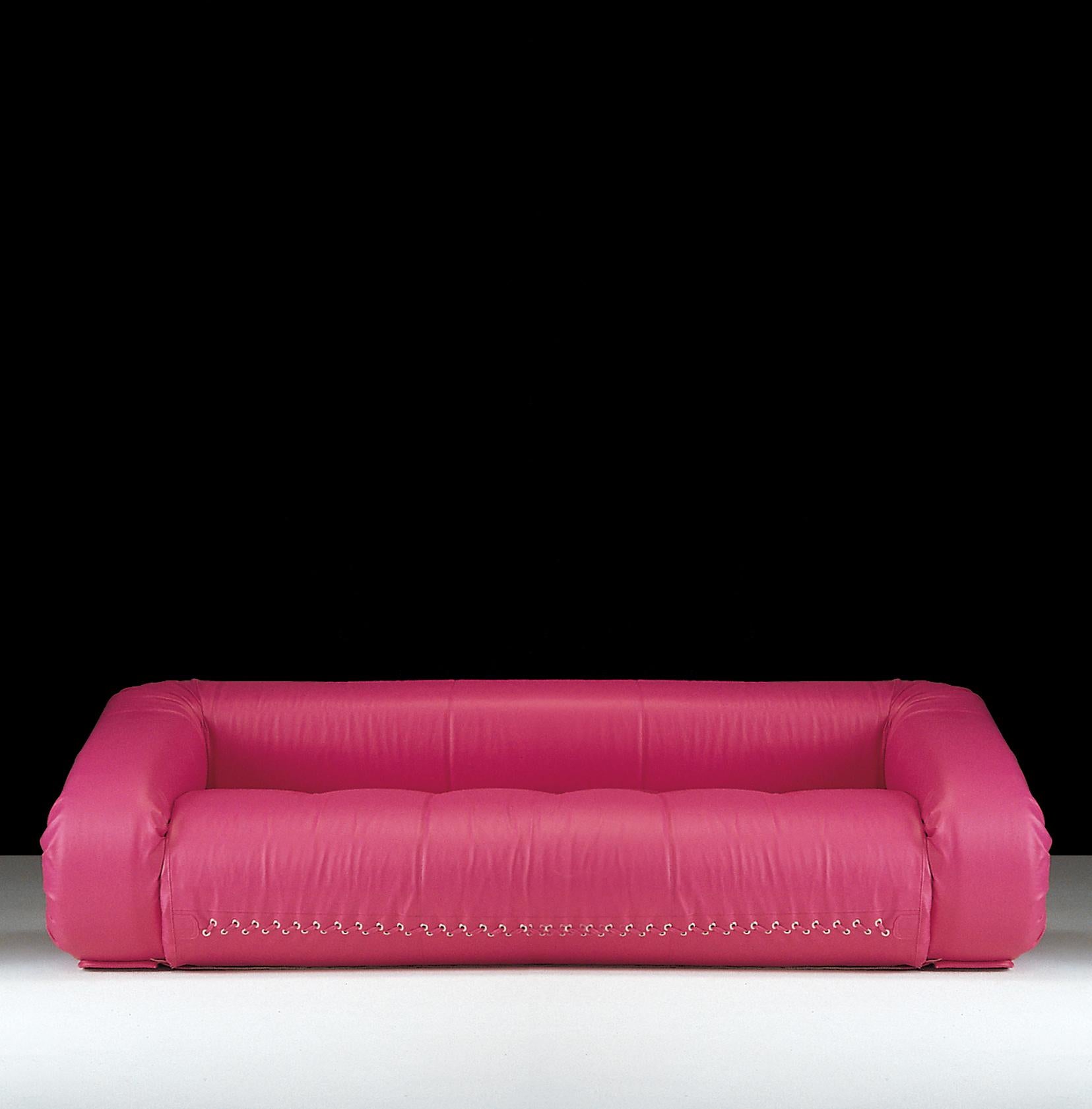 Moderne 1970 Anfibio Foldability Sofà Bed Pink Coated Fabric Becchi Giovannetti en vente