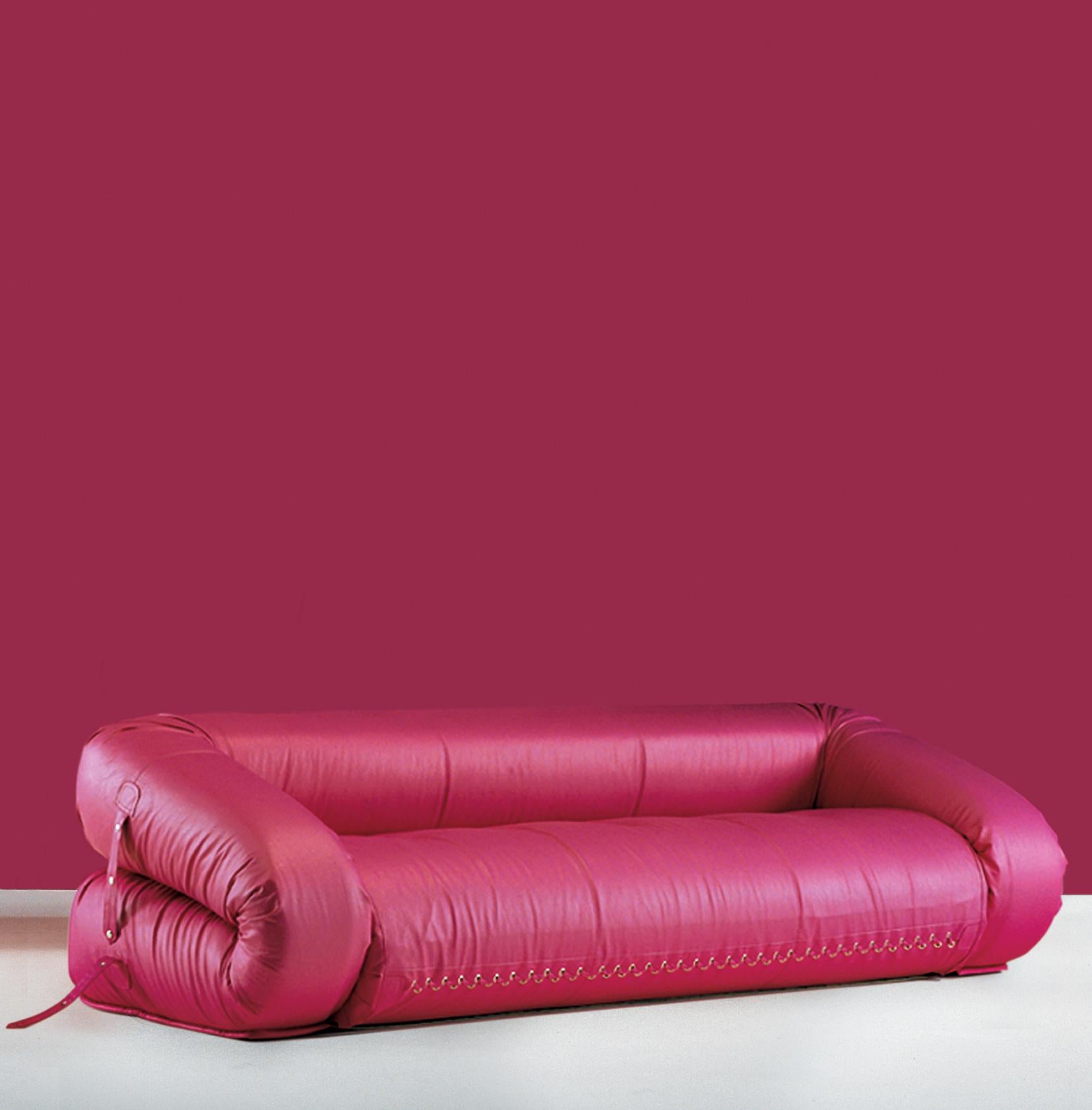 1970 Anfibio Foldability Sofà Bed Pink Coated Fabric Becchi Giovannetti Neuf - En vente à Casalguidi, IT