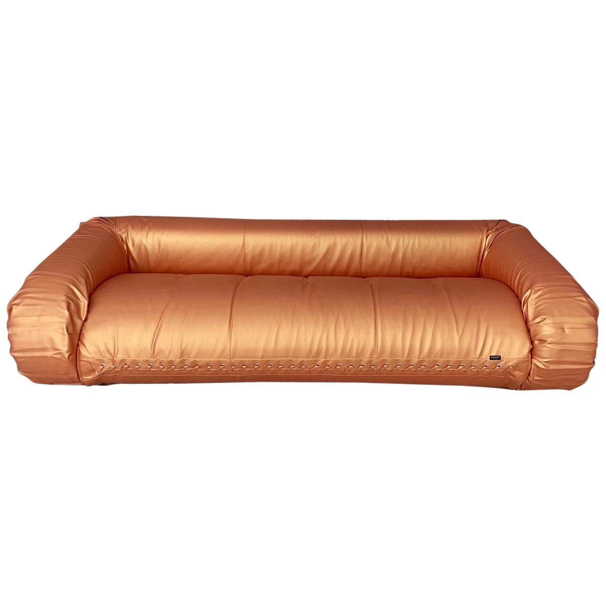 1970s Anfibio Sofa Bed Atollo Relax Copper Fabric Becchi Giovannetti For Sale