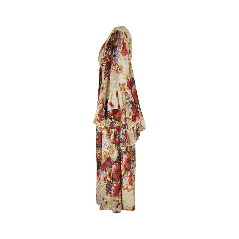 1970s Angel Sleeve Poppy Print Cotton Maxi Dress For Sale at 1stDibs | maxi  artist bleach, 1970s maxi dresses