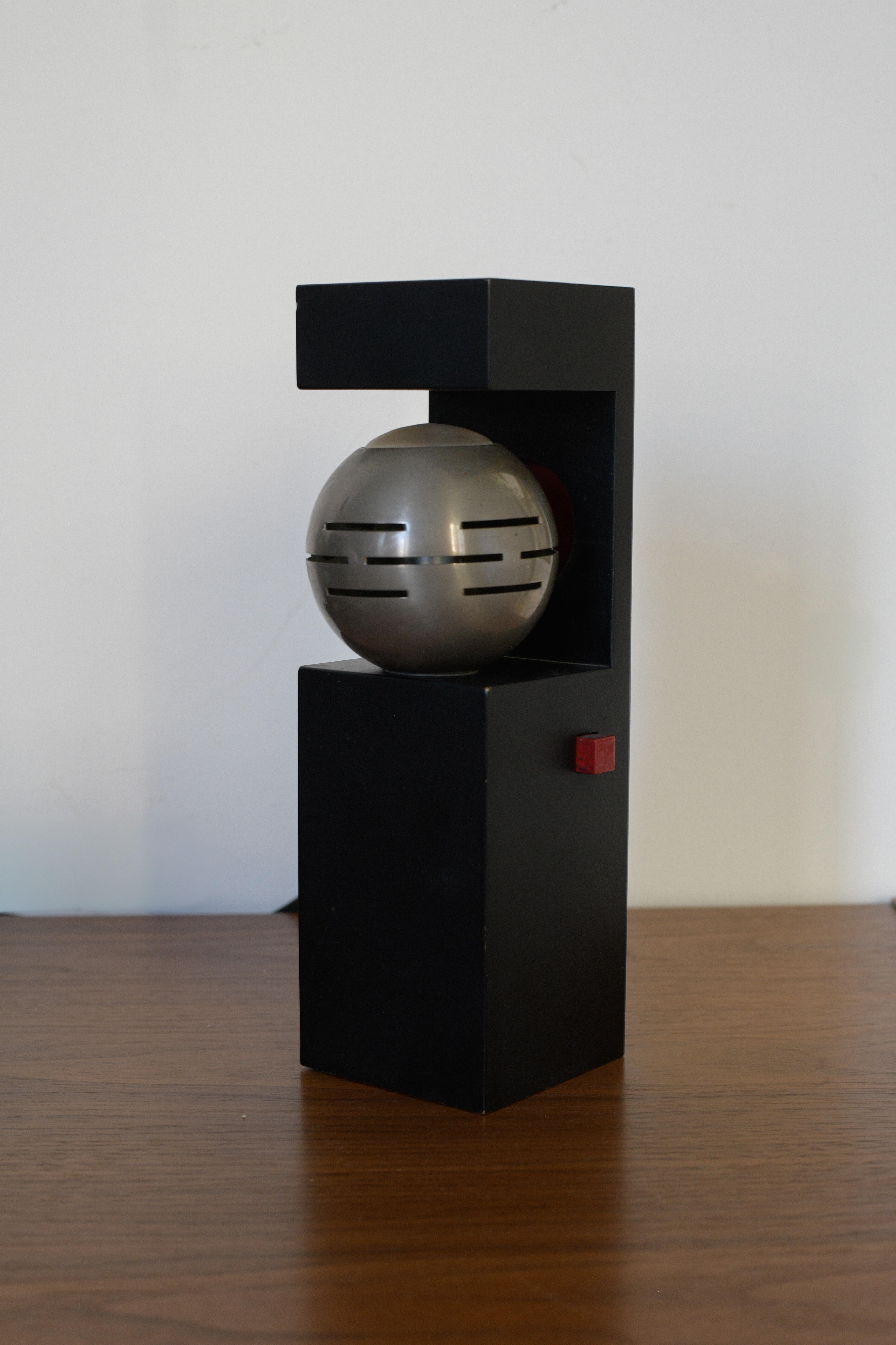 Angelo Lelii Contrast Table Lamp by Arredoluce Italy, c. 1970. 

In good vintage condition with a couple small blemishes. Overall presents well and creates nice ambient light. Lamp is made from enameled aluminum and matte chrome-plated steel. 

A