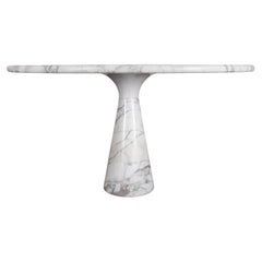 1970s Angelo Mangiarotti Dining Table in White Cararra Marble for Skipper, Italy