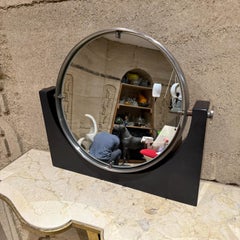 1960 Angelo Mangiarotti Table de toilette Miroir Marbre noir Acier
