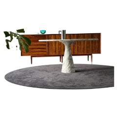 1970s Angelo Mangiarotti white Carrara marble dining table for Skipper, Italy